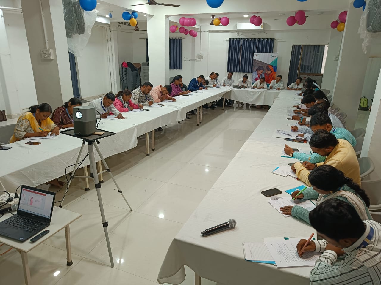 Meeting in session at the event hall
